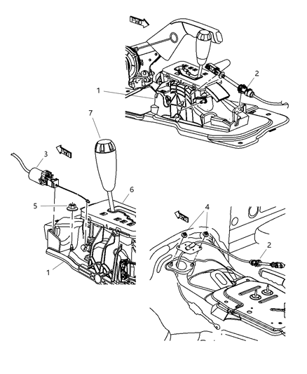 Cable Gearshift Control Diagram for 52125191AC