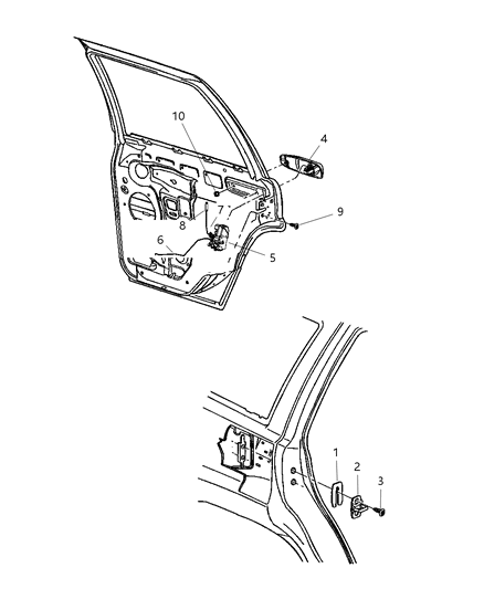 Latch Rear Door Diagram for 55394235AG