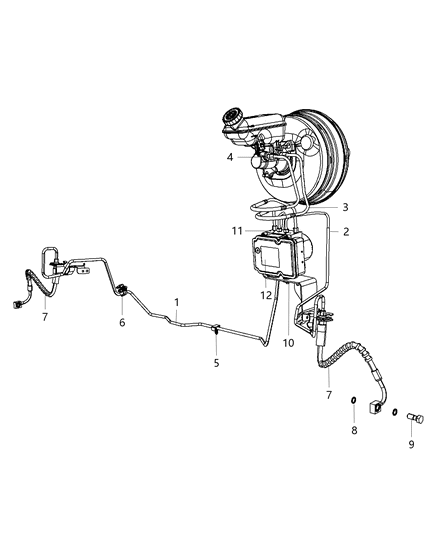 Hose Brake Front Diagram for 4683997AH