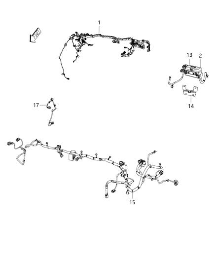 2017 Ram 5500 Bracket Power Distribution Center Diagram for 68159909AB