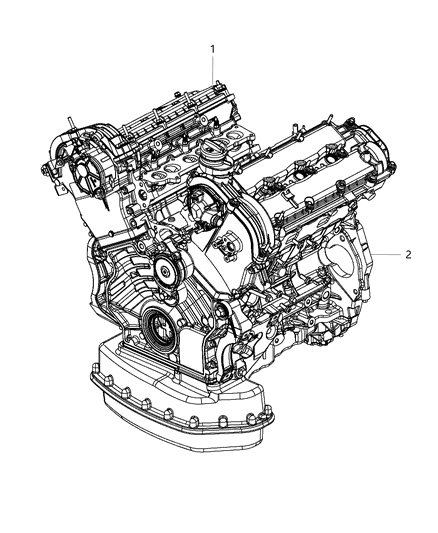 2015 Ram 1500 Engine Long Block Diagram for 68233750AA