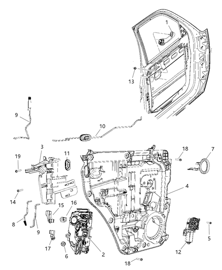 Latch Rear Door Diagram for 4589278AD