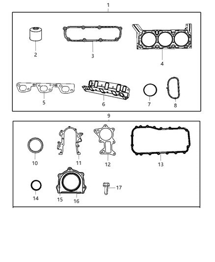 Gasket Water Pump See Note Diagram for 4666068AA