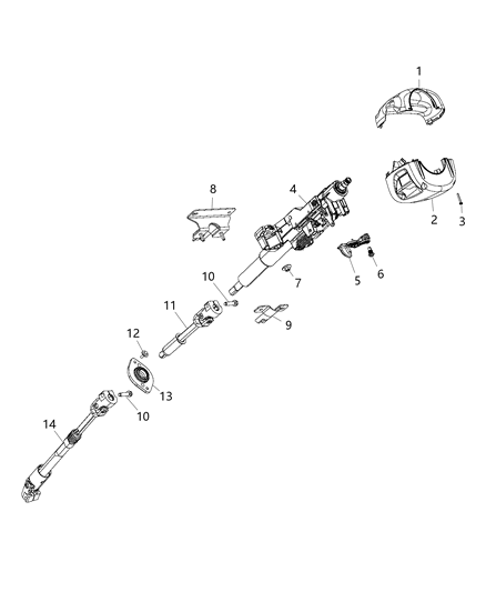 Shroud Steering Column Diagram for 1UL89DX9AB