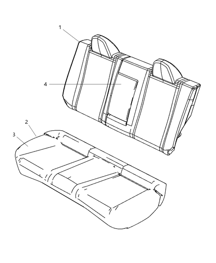 2011 Chrysler 200 Cover Seat Back Cover And Foam Diagram for 1US60DX9AA