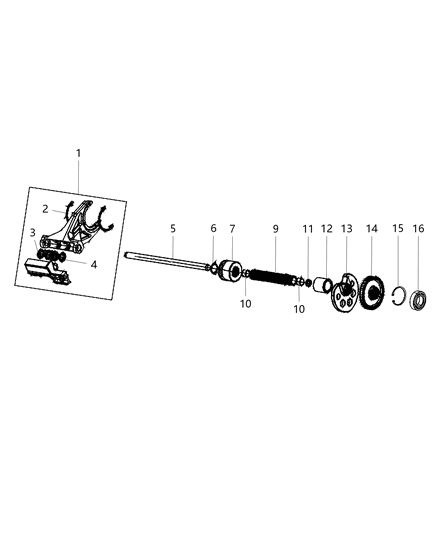 1992 Jeep Comanche Coupling Shift Position Diagram for 68071217AA