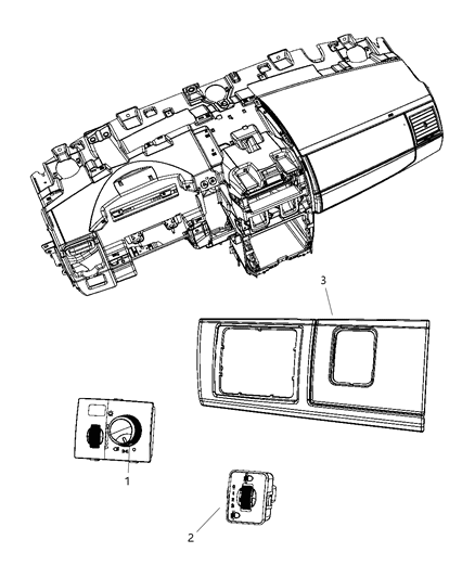 2008 Chrysler Town & Country Switch Headlamp Leveling Diagram for 4602836AD