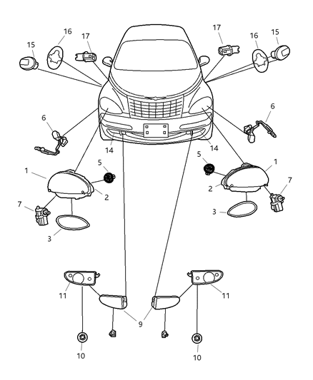 Module Headlamp Diagram for 5116042AC