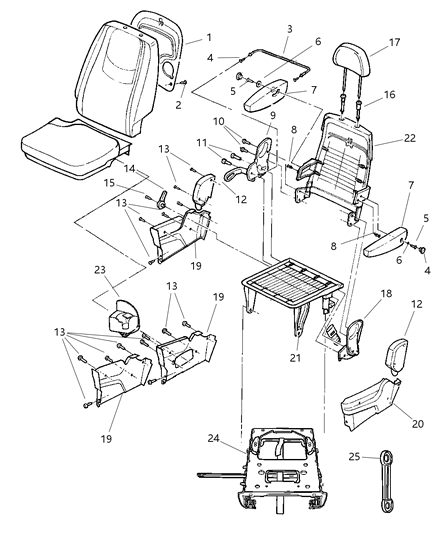 2009 Dodge Charger Cable Recliner Diagram for 5018884AA