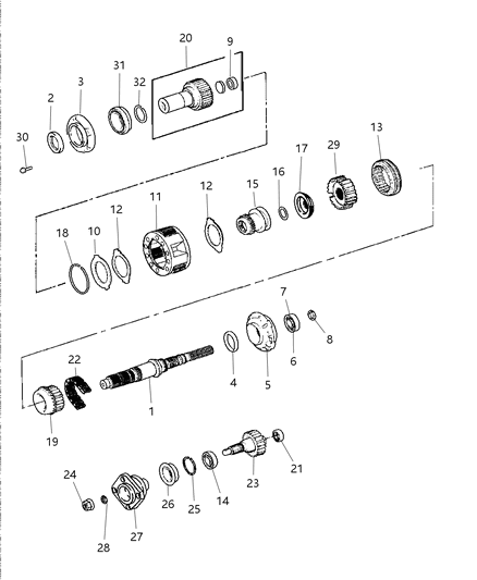 1998 Dodge Dakota Sprocket, Drive, With Bearings Diagram for 4797017