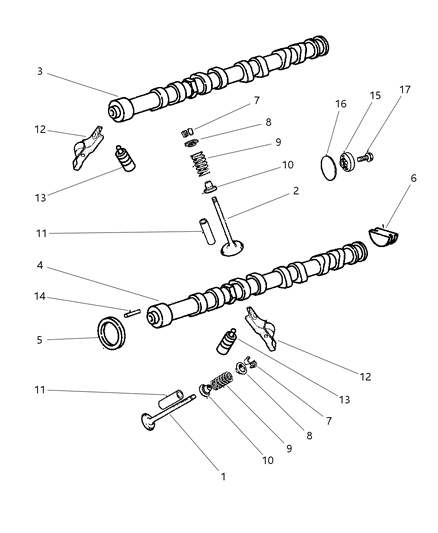 2001 Dodge Stratus Valve Exhaust Standard Diagram for 4852361AA