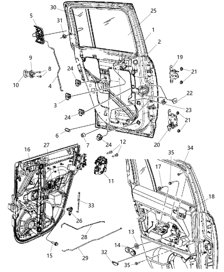 Hinge Assembly Lower Door Diagram for 5115712AE