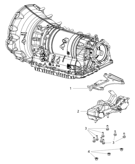 2020 Ram 2500 Bracket Transmission Mount Diagram for 68361325AA