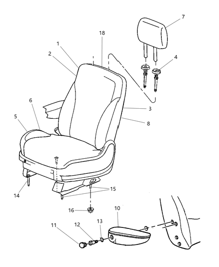Cover Front Seat Cushion Diagram for 1AY281L5AA