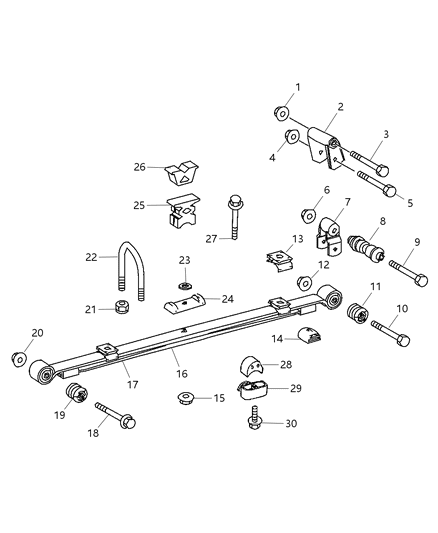Spring Rear Diagram for 68013788AA