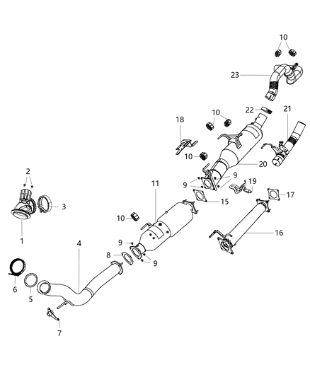 Tailpipe Exhaust Diagram for 68261138AB