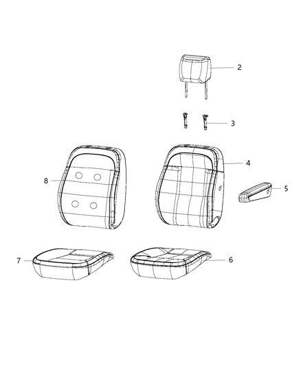 Armrest Front Seat Diagram for 5SG03LXBAA