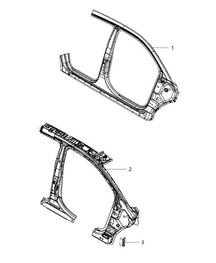 1999 Chrysler Town & Country Extension Bodyside Aperture Diagram for 5178520AB