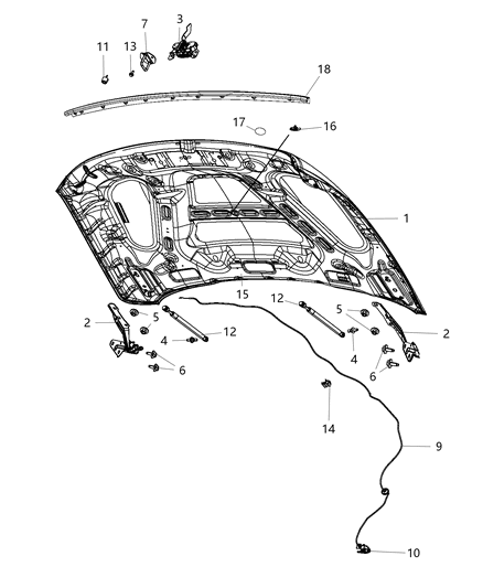 Hinge Hood Diagram for 5160345AB