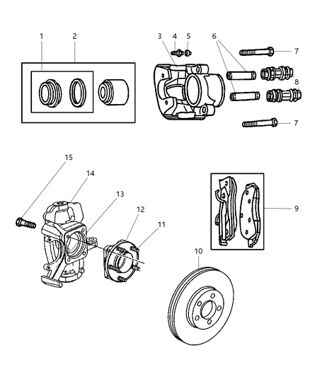 2013 Dodge Durango Adapter Disc Brake Caliper Diagram for 4786750