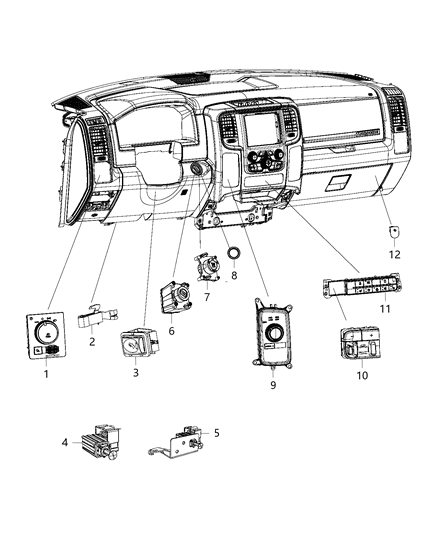 1994 Dodge Stealth Switch Ignition Push Button Diagram for 6CK46DX9AB