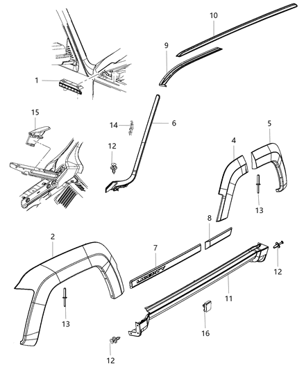 2016 Ram 2500 Cover Hinge Diagram for 57010237AC