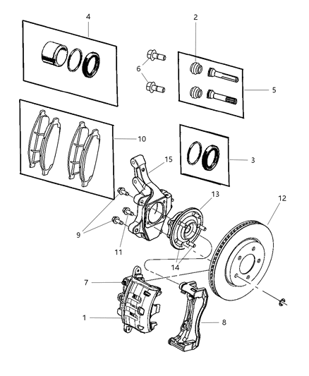 Pad Kit Front Disc Brake Diagram for V1014358