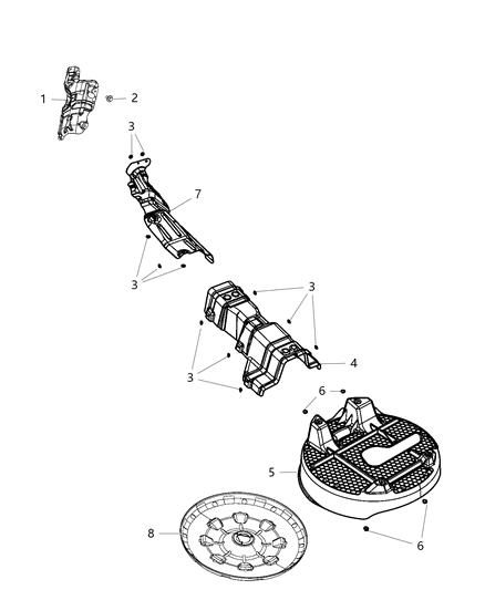 2006 Chrysler Town & Country Cover Spare Tire Lower Diagram for 4766409AA