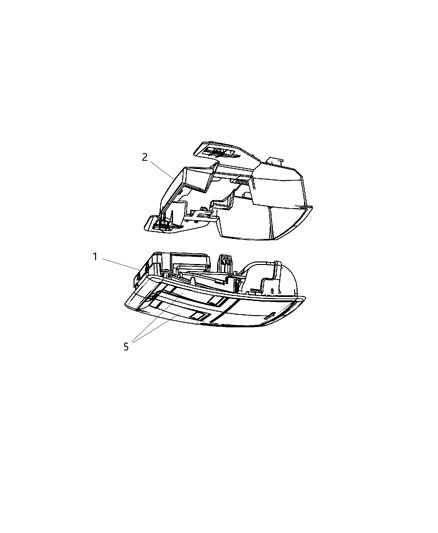 2011 Dodge Challenger Bezel Overhead Console Diagram for 1AH29XDVAB