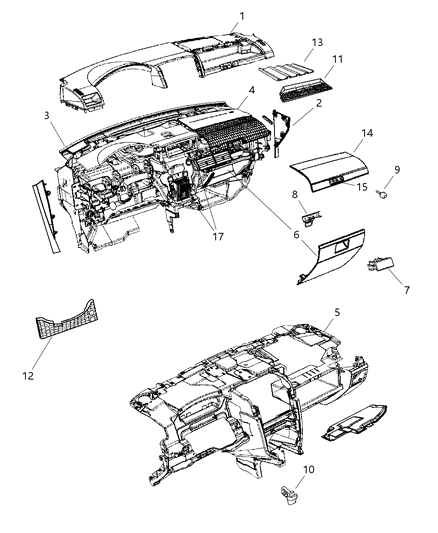 Panel Instrument Diagram for 1ED861DVAA