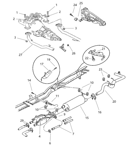 1984 Chrysler Fifth Avenue Hanger Exhaust Diagram for 52017629