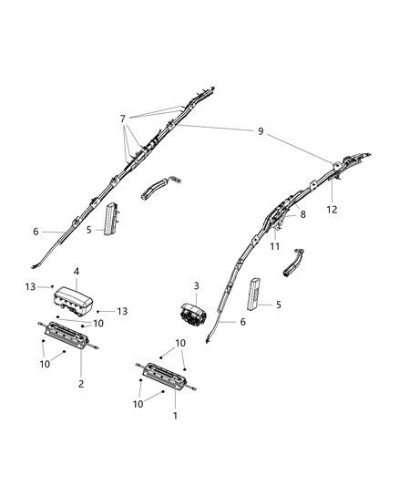 Bracket Air Bag Diagram for 68172462AB