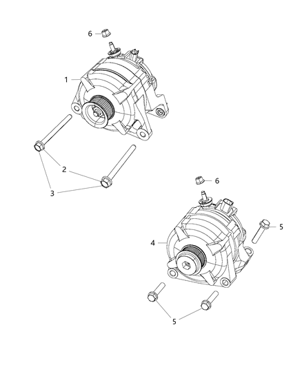 2007 Jeep Patriot Generator Engine Diagram for 4801769AA