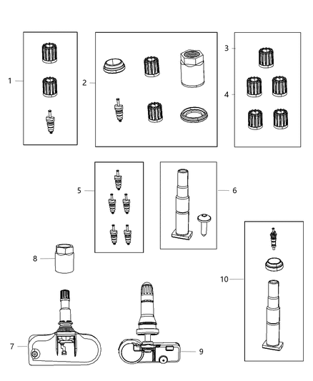 1991 Dodge B150 Sensor Tire Pressure See Sensors Group 008 Diagram for 56029400AC