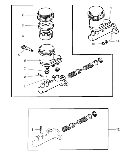 Master Cylinder Brake Diagram for V1105973AA