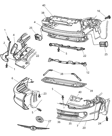 2002 Dodge Ram 2500 Van Extension Fascia To Splash Shield Diagram for 4805794AA