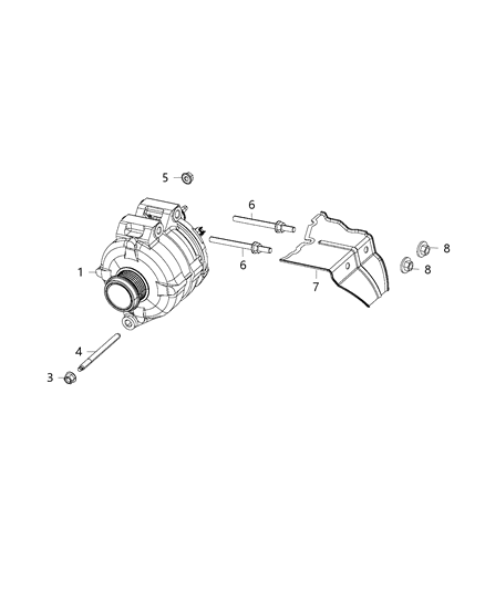 Generator Engine Kit, Remanufactured Generator, Shield Diagram for R4801624AF