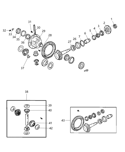 1986 Dodge Aries Gear Kit Ring And Pinion Diagram for 68040773AA
