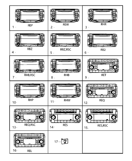 Radio Mw / FM / Cd / Mp3 / Nav Diagram for 5064823AF
