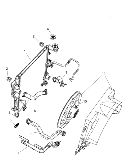 Hose Radiator Outlet Diagram for 55037849AF