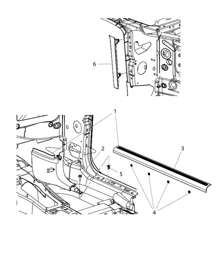 Panel Cowl Side Trim Diagram for 1ZA03DX9AC