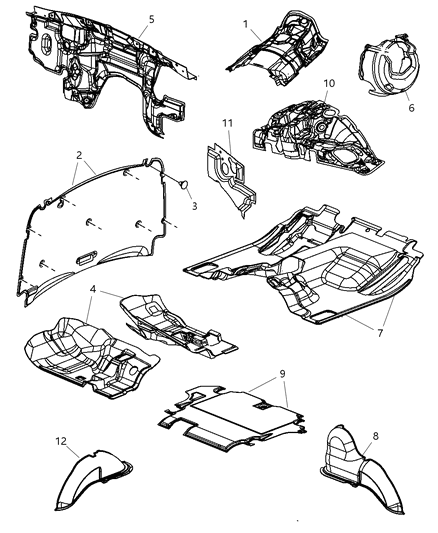 1986 Dodge Aries Silencer Tunnel Diagram for 55373021AA