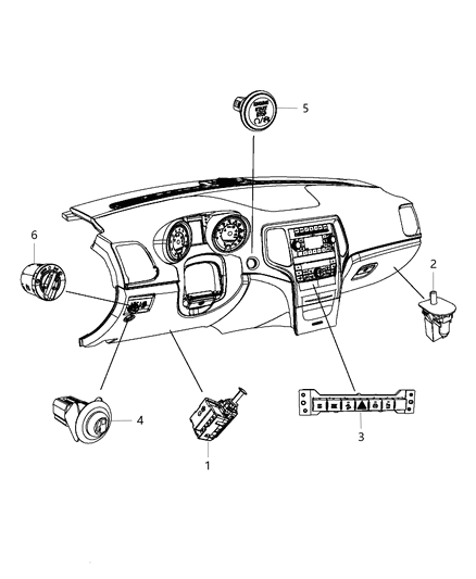 2012 Dodge Durango Switch Headlamp Diagram for 56046258AB