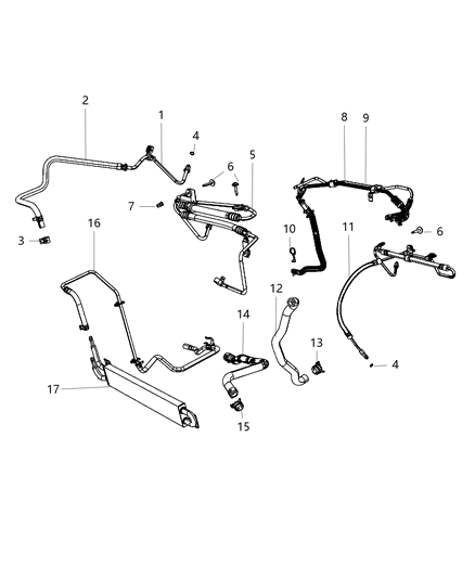 Hose Power Steering Pressure Pump To Steering Gear Diagram for 52124648AF