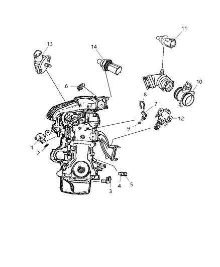 2022 Dodge Durango Sending Unit Oil Pressure Diagram for 5189422AA