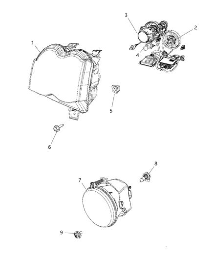 2013 Jeep Wrangler Headlamp Diagram for 55157484AG