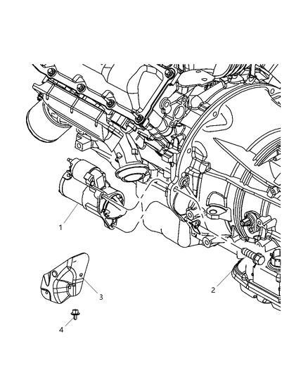 1990 Dodge D350 Starter Engine Diagram for RL801852AB