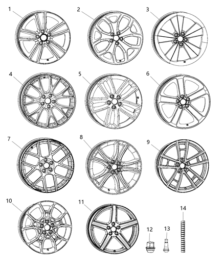 1998 Dodge B1500 Wheel Aluminum Diagram for 5PN34JXYAA