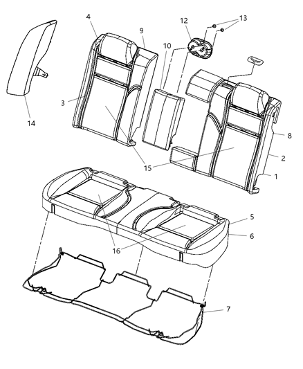 Bolster Seat Diagram for 1LM64XDVAB