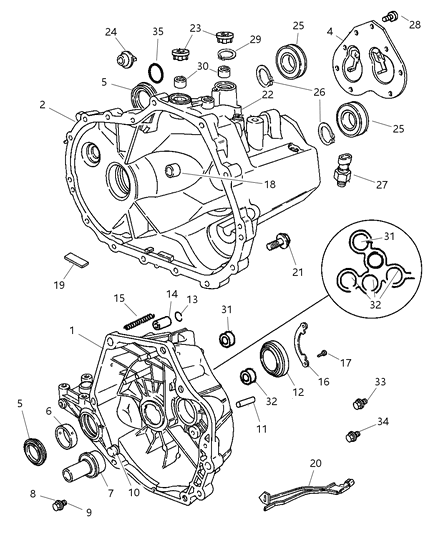 Bushing Shift Rail Diagram for 4740899AB